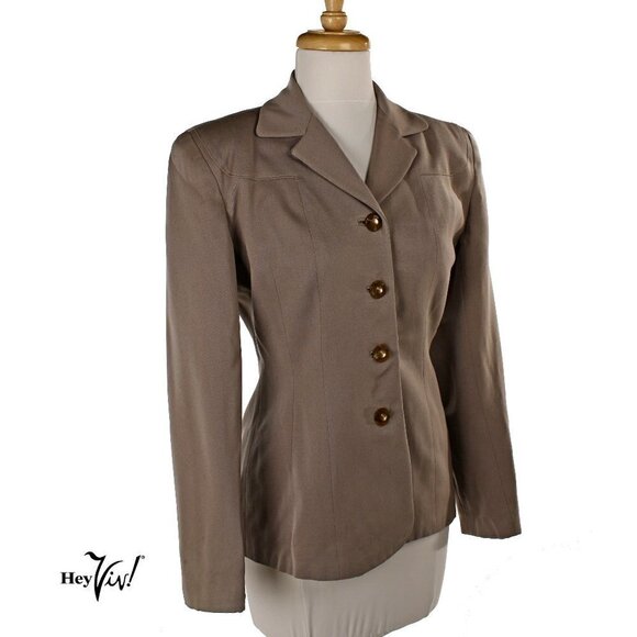 Vintage 40s Gray Gab Nipped Waist Jacket - B36 W29 - Picture 1 of 6